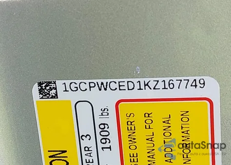 2019 Chevrolet Silverado 1500 Lt from USA, damaged, VIN 1GCPWCED1KZ167749